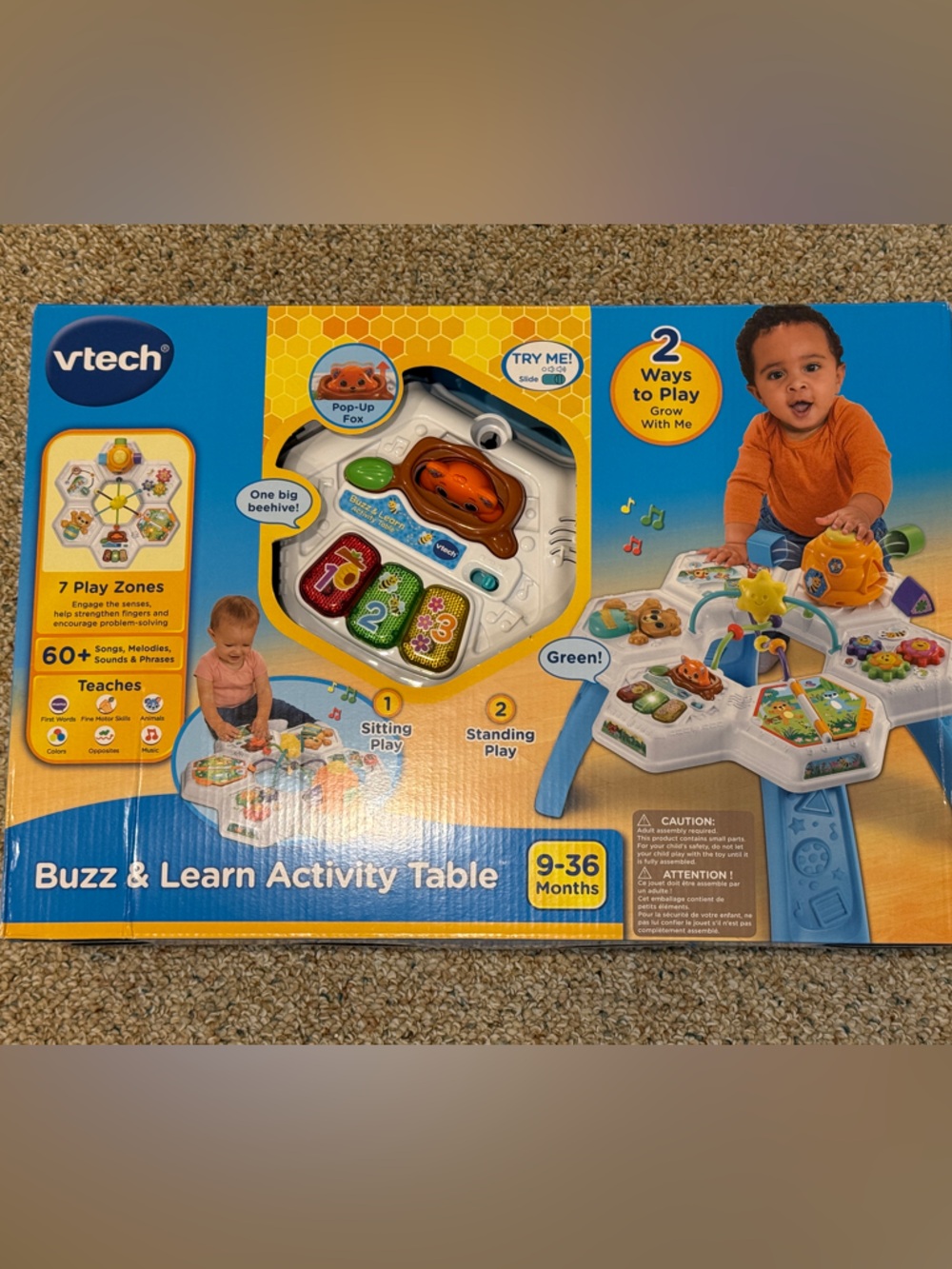 Buzz & Learn Activity Table — Blue/White Interactive Kids Toy